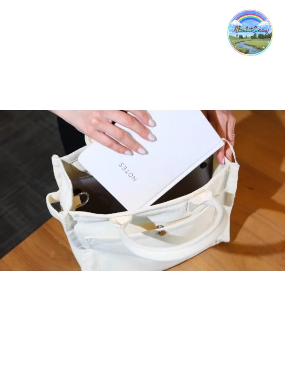 Heavyweight Canvas Tote Bag Adjustable Strap Crossbody 9 Pockets Laptop Work